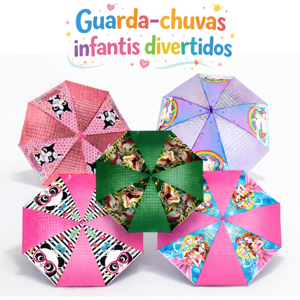 Guarda-Chuva Infantil Divertido Resistente Original Com Apito