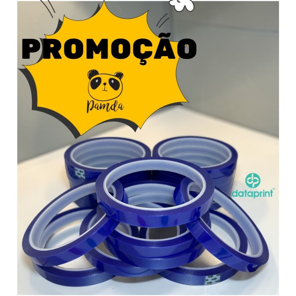02-05 Fita Data Print Sublimação 10mm Térmica Poliamida Altas Temperaturas 33m
