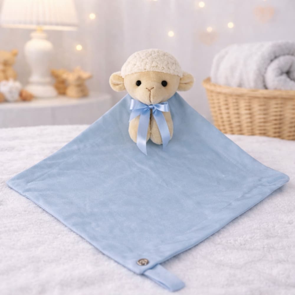 Naninha Bebê Ovelhinha Pelúcia 30cm Presente Chá de Bebê Enxoval Infantil com Prendedor Chupeta