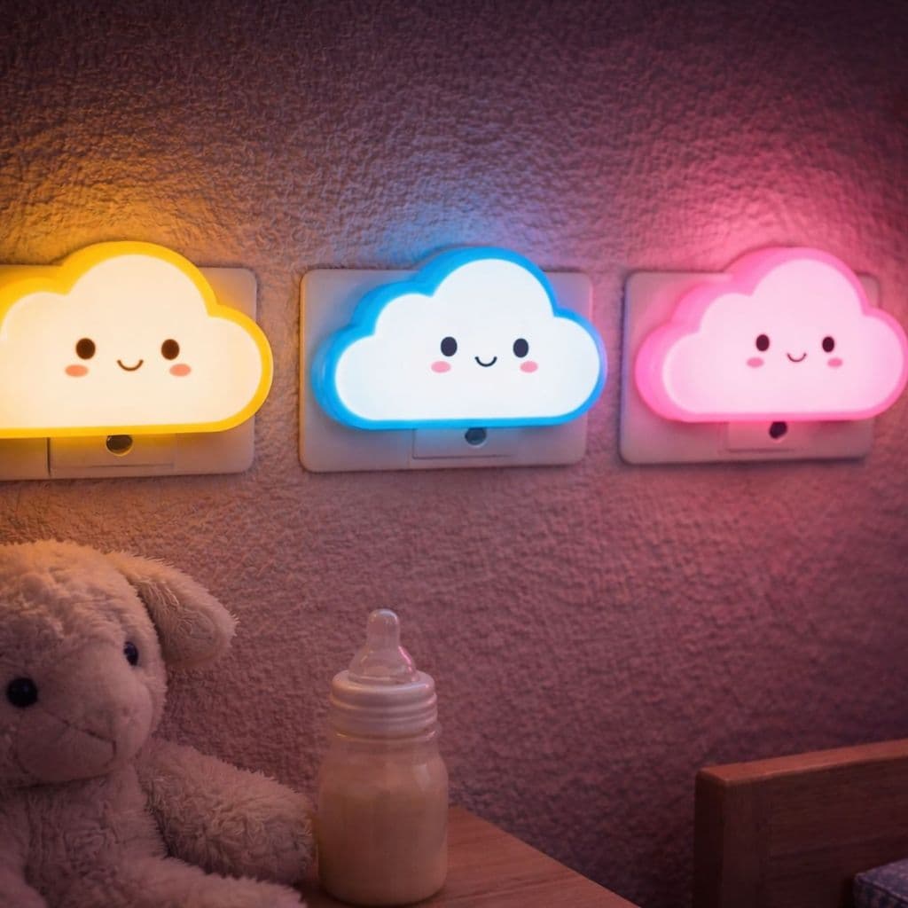 Luminária de Tomada Nuvem LED Infantil Luz Noturna Bivolt