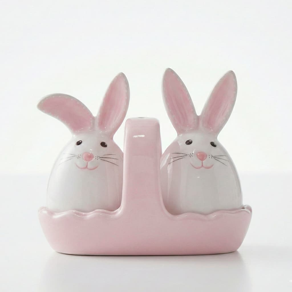 Coelhinho Ceramica Enfeite Páscoa Coelho Sorte Esculturas Decorativa Mesa Posta Quarto menina menino