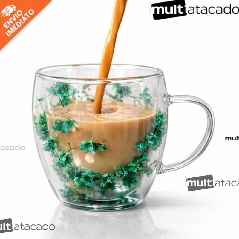 2, 3 , 1 Xicaras de Café Chá Porcelana 250 ml XICARA DE FLOR - Mundo de vidro parede dupla copo xícara