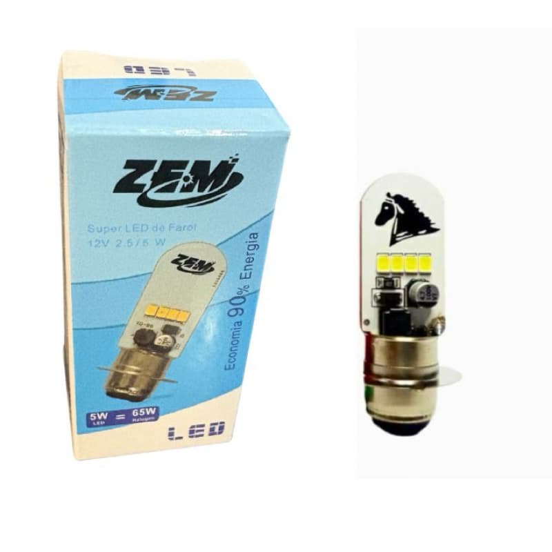 Lâmpada LED Farol Moto Super Branco Biz 100 Biz 125/110 Nxr Bros 125 150 Até 2012 Pop 100 Neo Crypton 115 G76