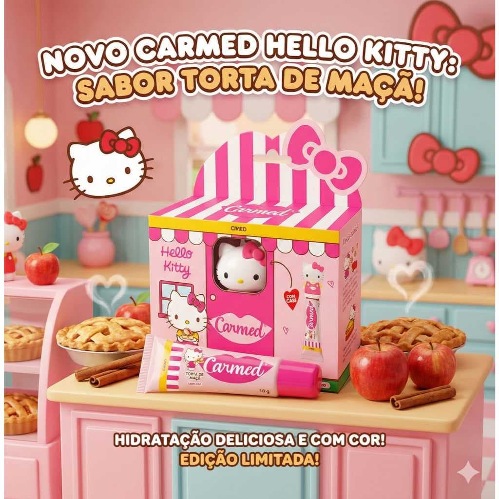 (Exclusivo) Hidratantes labial Carmed 1 ou 2 unidades -  Hello Kitty, Sorvete, Smurf, fini, coca cola, sprite, docinhos