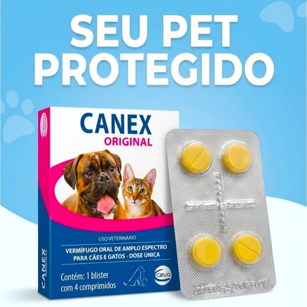Canex Vermífugo Oral para Cães e Gatos: Eficaz contra Vermes Intestinais
