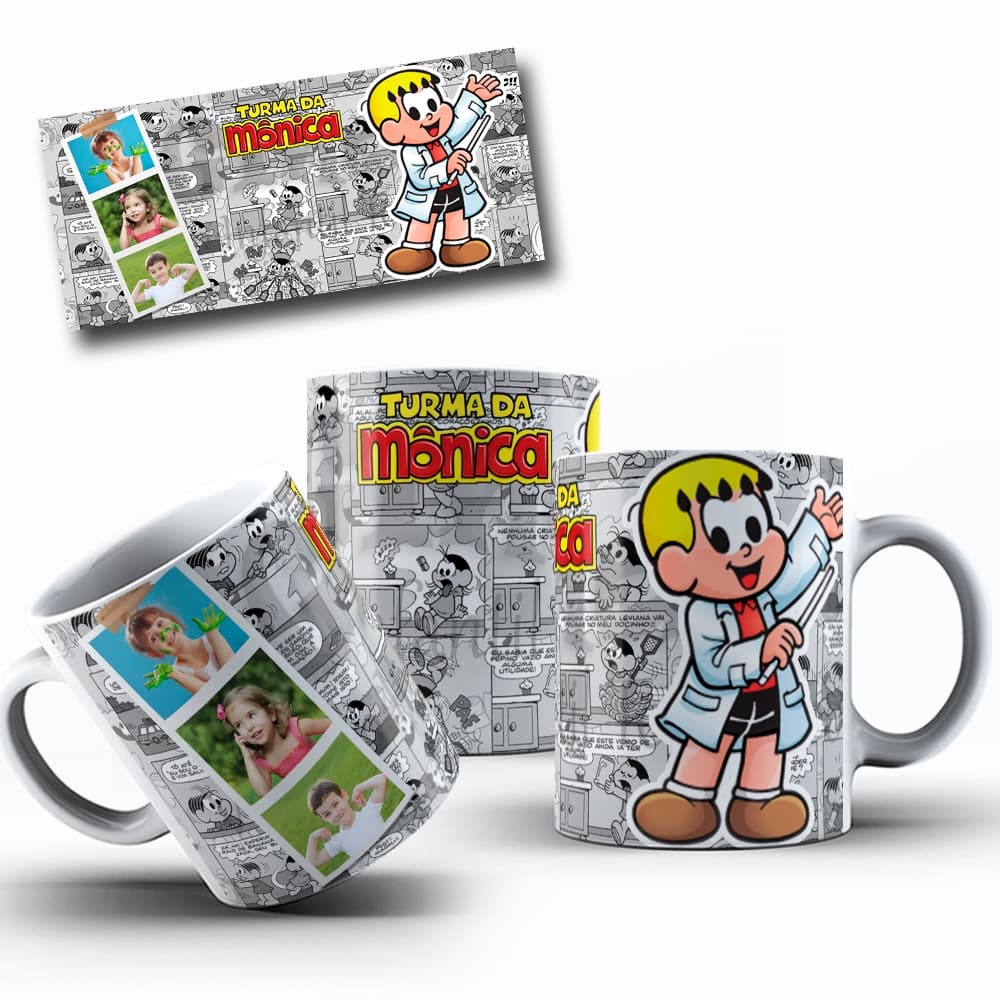 Caneca Personalizada Turma da Mônica Presente Namorado Decoração Criativo Infantil Magali Criança