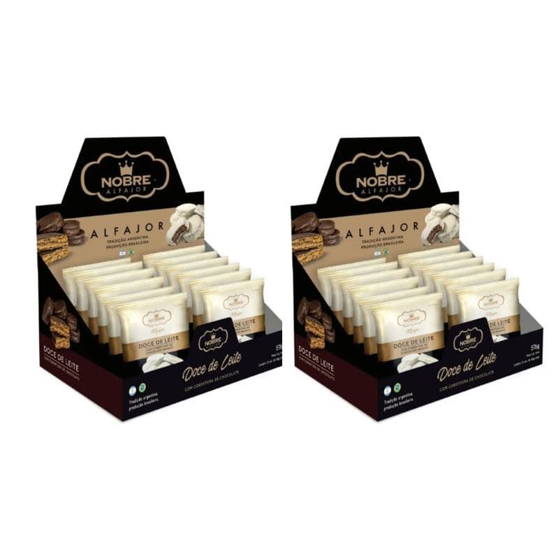 Kit 2 caixas de Alfajor Doce de leite com chocolate Branco Artesanal Nobre ( 24 unidades)