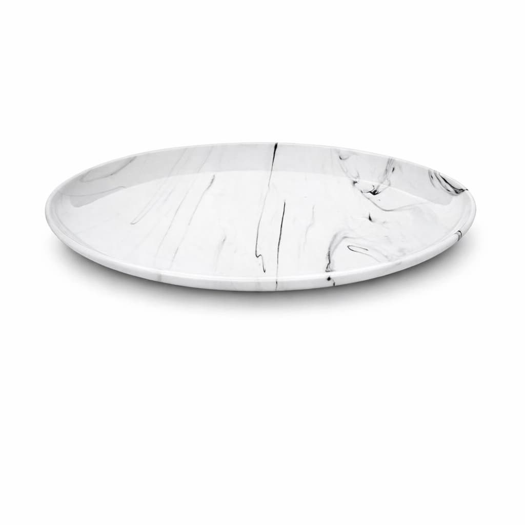 Travessa Porcelana Oval Marmorizada Marble 40 cm