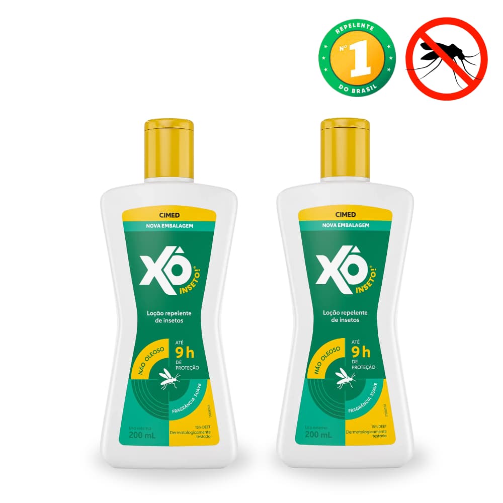 Kit 2 Repelente Xô Inseto Mosquito Creme Loção 200ml Cimed 9 Horas De Proteção Dengue Aloe Vera