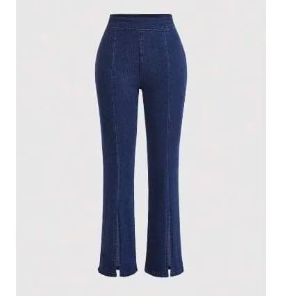 Calça Jeans Premium com Fenda Frontal Moda Feminina Look Conforto Tendência Luxo Acessível Envio Imediato Qualidade