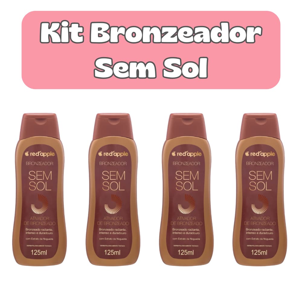 Kits com até 4 BRONZEADOR Sem Sol Red Apple Bronzeado Natural Hidratante