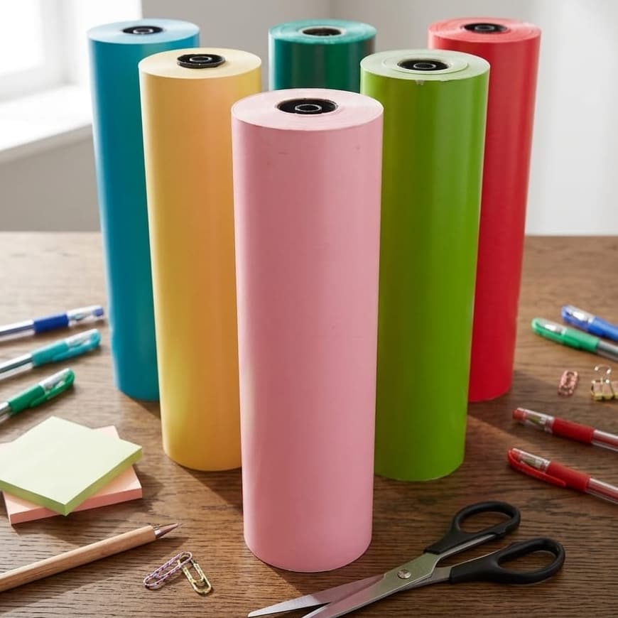 Papel de Presente Lisas Coloridas Bobina Couchê 40cmx100m Lisas Neutras
