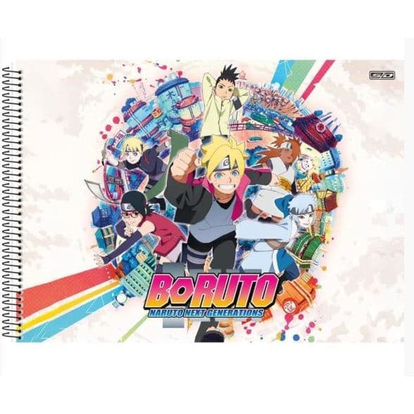 Kit C/5 Cadernos Desenho Capa Dura UNIV BORUTO/NARUTO 60F
