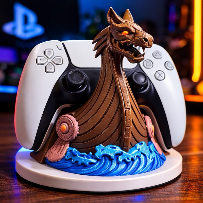 Suporte para Controle PS5 Viking | Porta Controle DualSense Gamer | Suporte Controle PlayStation 5 Decorativo