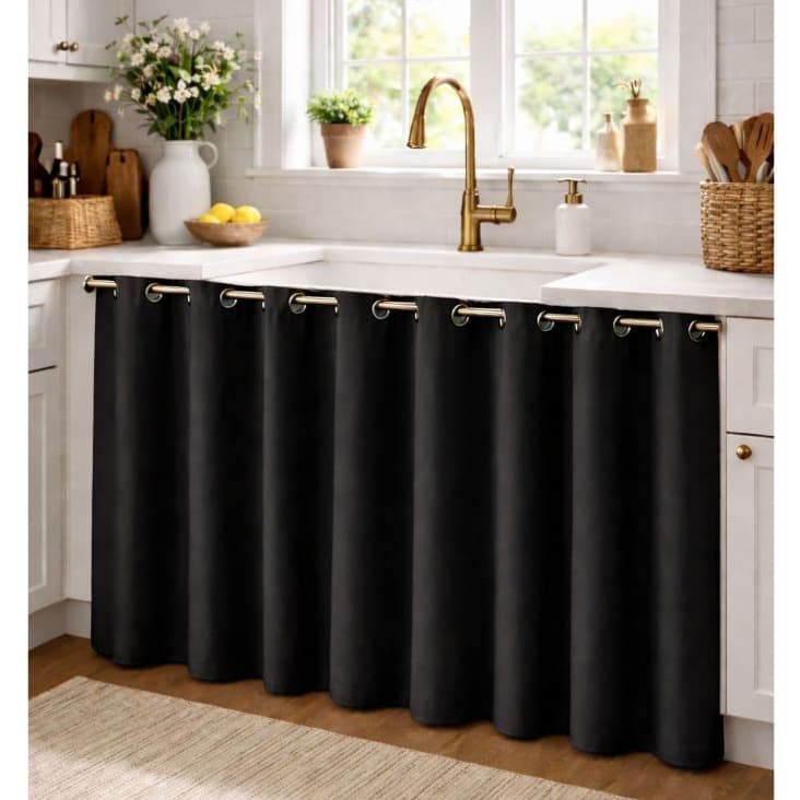 Cortina de Pia Elegante para Cozinha Balcão Tanque 2,80 Metros por 90 cm de Altura