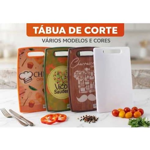 Tábua de Cortar Plástica Decorativa Chef - Churrasco  Resistente, Versátil e Fácil de Limpar