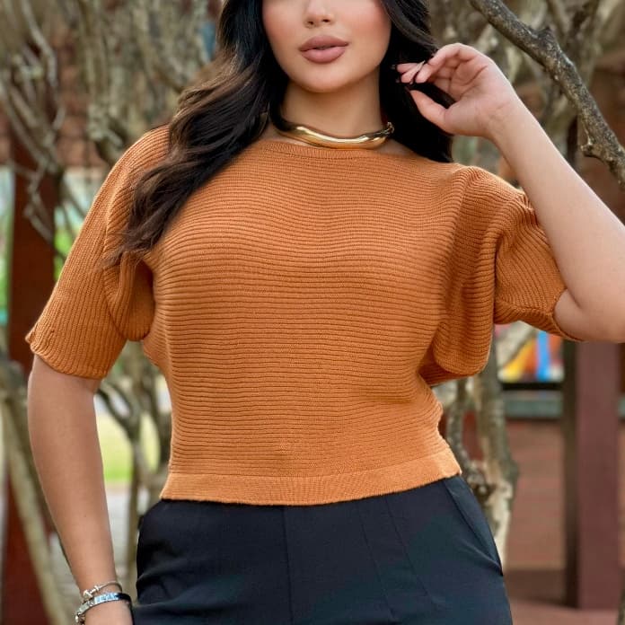 Blusa Feminina Frio Tricot Modal Inverno Blusa de Linha Grossa