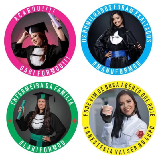 100 Adesivos Para Formatura Personalizado Com Até 4 Fotos Diferente