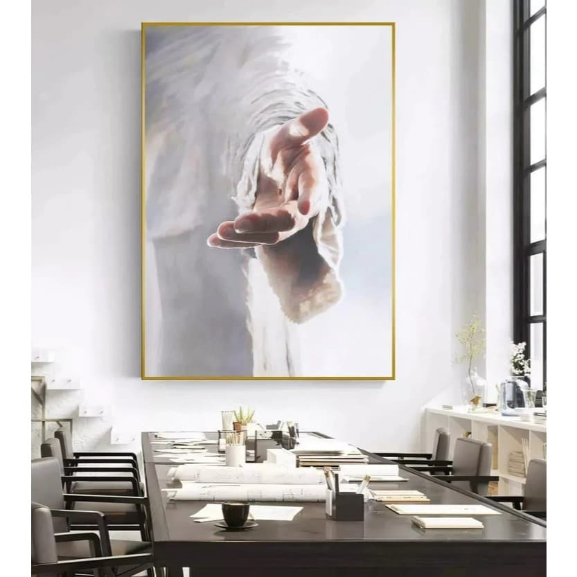 Quadro Decorativo Moderno Parede | Decoração Sala e Quarto Mão Jesus