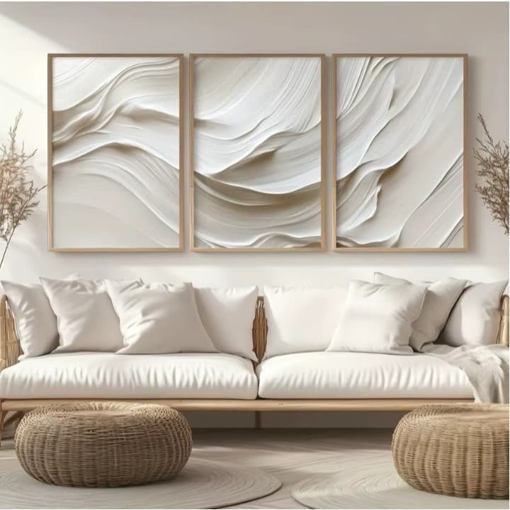 Kit com 3 Quadros Decorativos 60x40 Modernos | Decoração para Sala, Quarto e Casa Arte Moderna