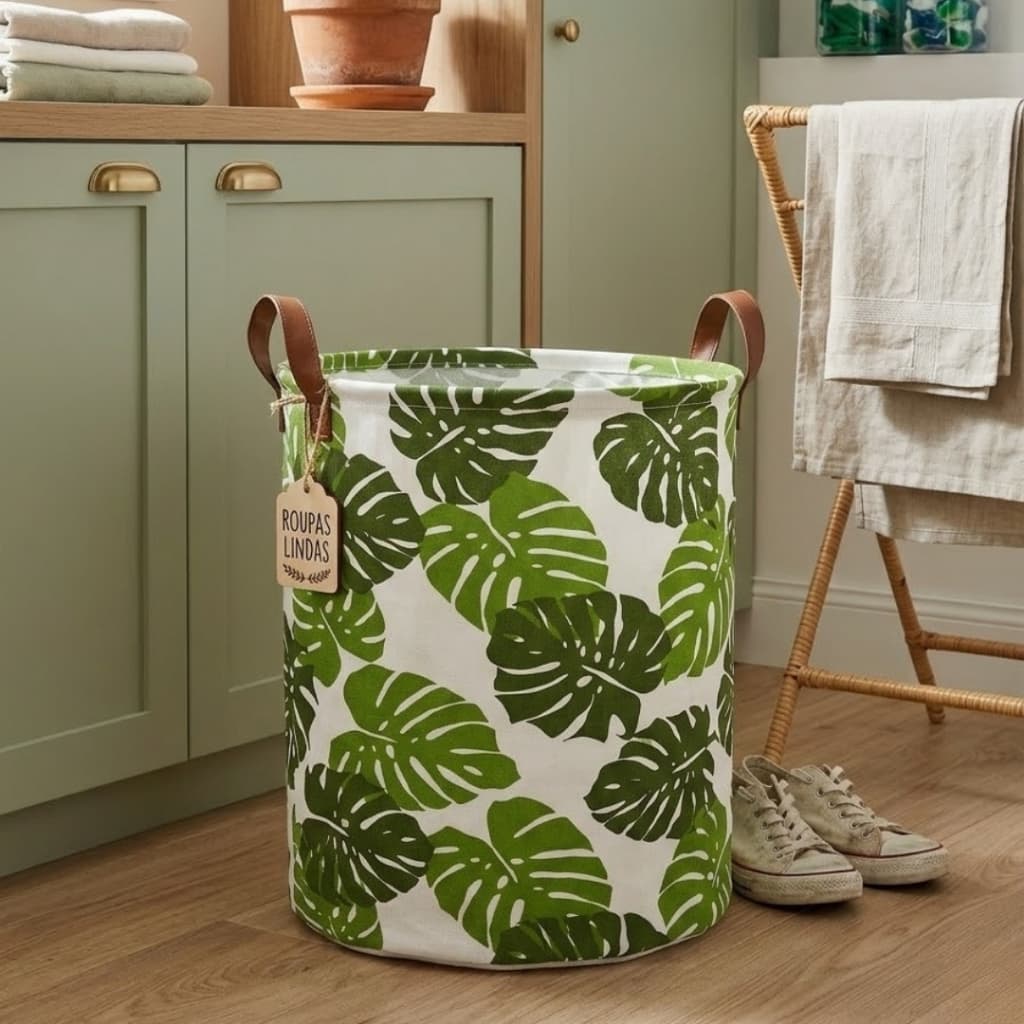 Organizador De Roupa Sujas Banheiro Lavanderia Resistente Flexível Cesto Multiuso Dobrável Com Alças