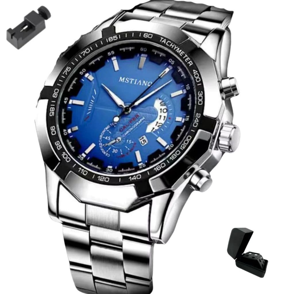Relógio Masculino De Luxo Com Pulseira Em Aço Inoxidável Original Com Caixa Nota Fiscal E Garantia