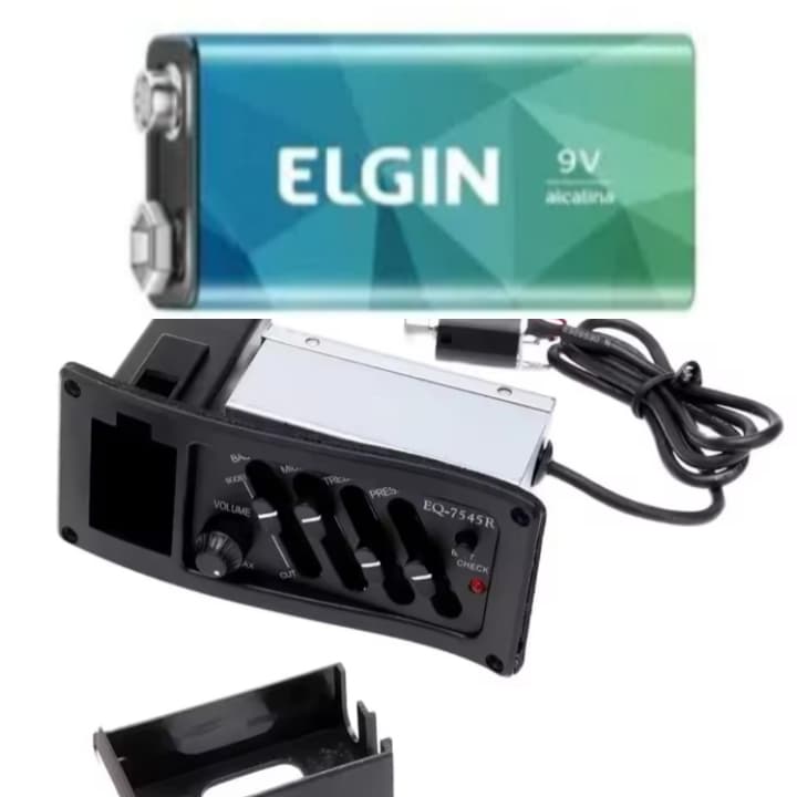 Captador de guitarra acústica de 4 bandas eq piezo captador de guitarra acústica pré-amplificador  BATERIA GRATIS