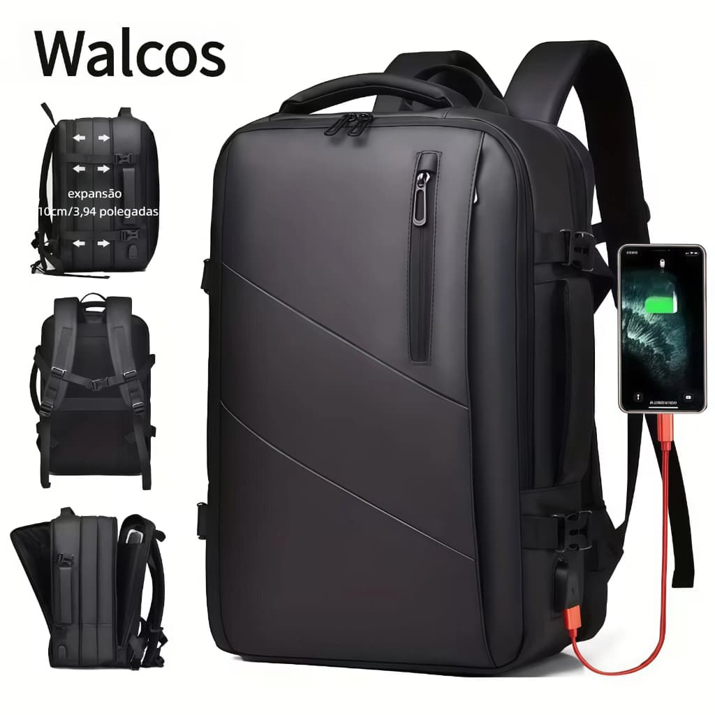 Mochila De Viagem Unissex Multifuncional Impermeável Reforçada Expansível para Trilha Esportiva