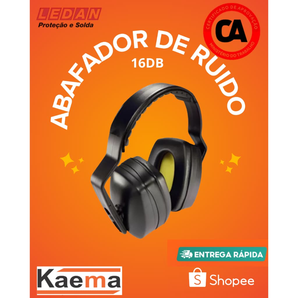 Abafador De Ruido Ledan 16db Protetor Auditivo Tipo Concha Auricular Protetor De Ouvido Autista
