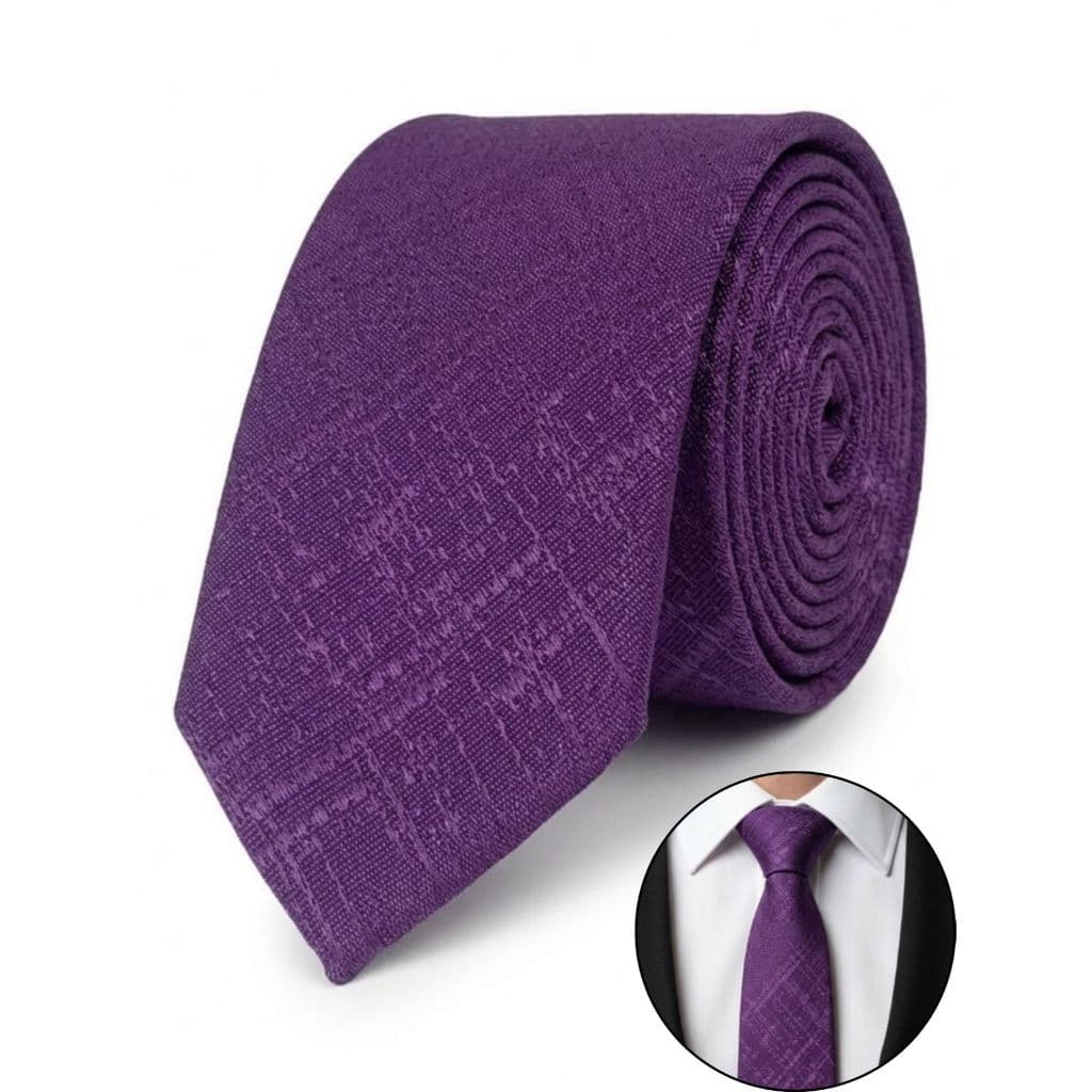 Gravata Masculina Roxo Lilás Escuro Luxo Trabalhada Para Padrinhos de Casamento e Noivo, Eventos