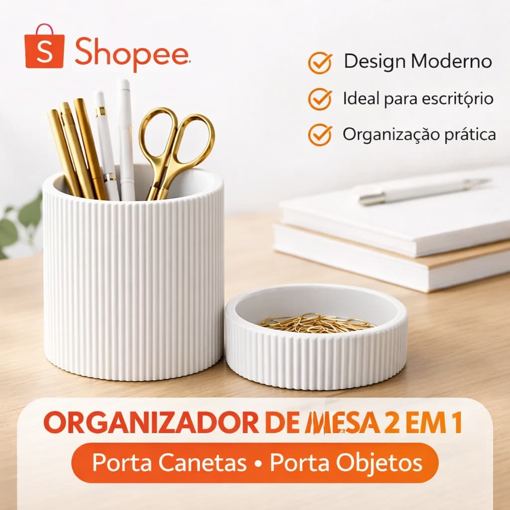 Porta Canetas Minimalista Organizador De Mesa Moderno