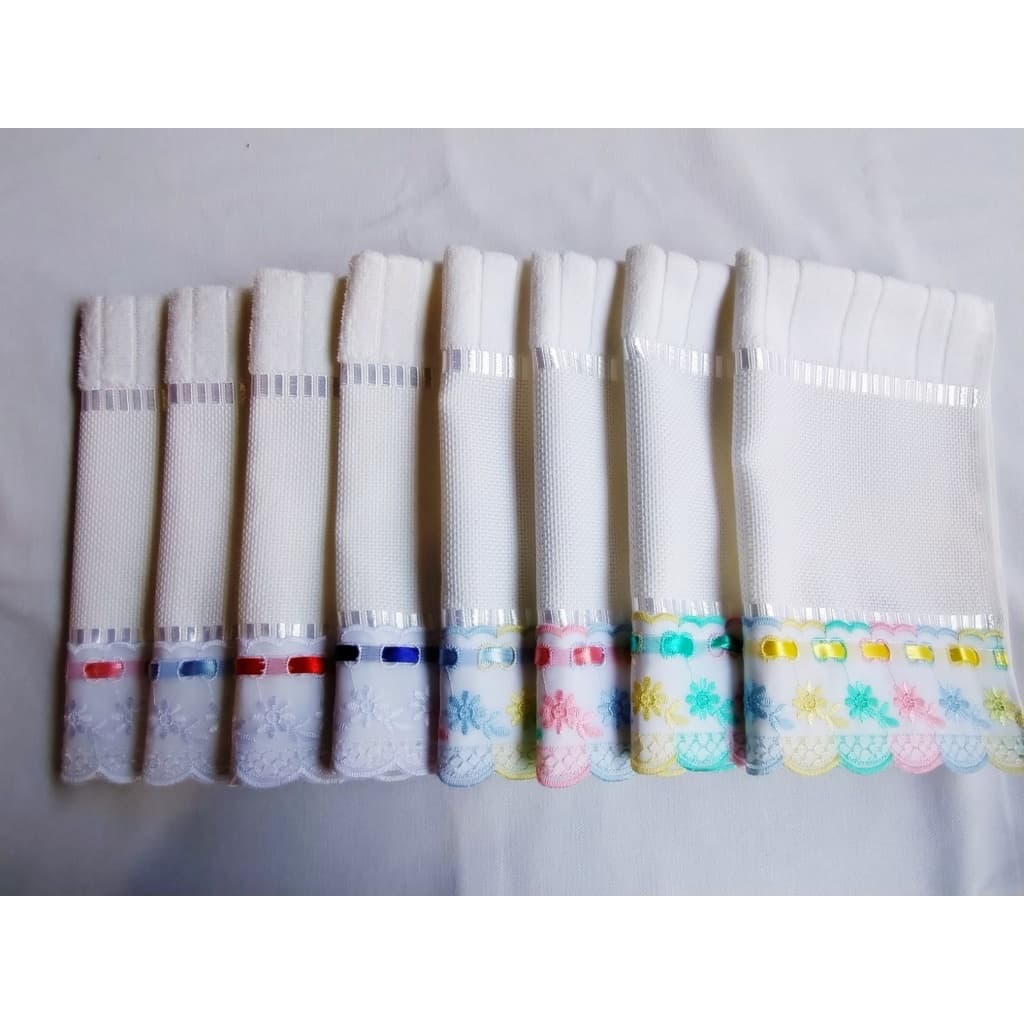 Kit 5 Toalhas De Lavabo P/ Bordar C/ Bordado Inglês - Modelo Bella - Marca Dohler