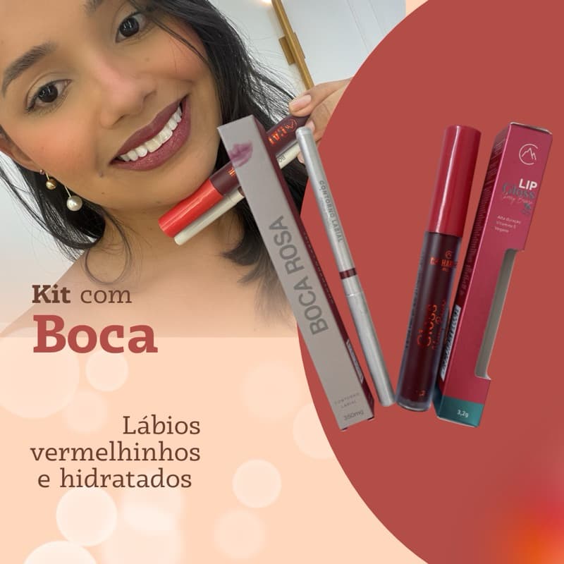 💋 Kit Boca Perfeita – Lábios vermelhos, hidratados e irresistíveis