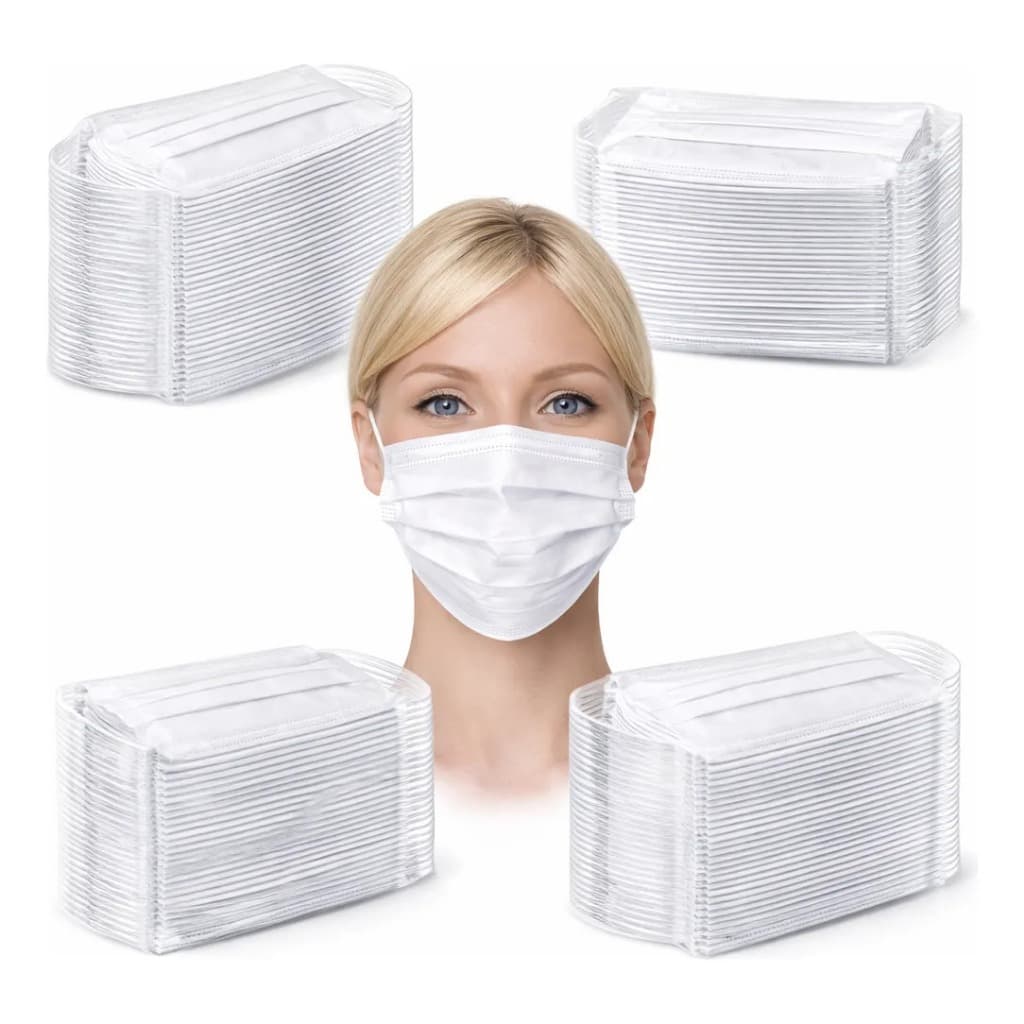 KIT 1000 MASCARAS DESCARTAVEIS TRIPLA CAMADA TNT HMED C/ANVISA