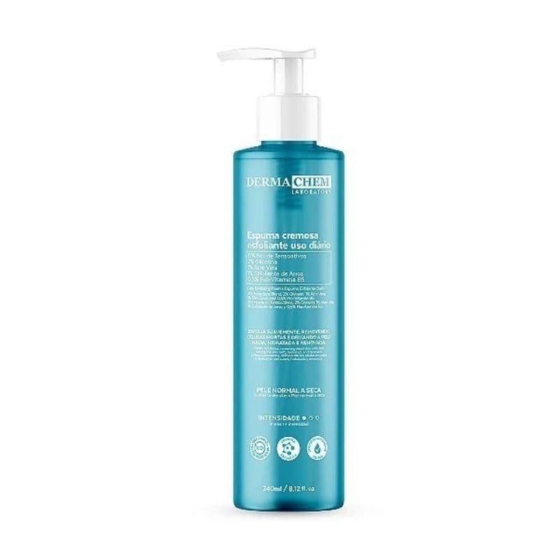 Espuma Cremosa Esfoliante Dermachem 240ml | Limpeza Facial Uso Diário Niacinamida Ácido Tranexâmico Vitamina B5