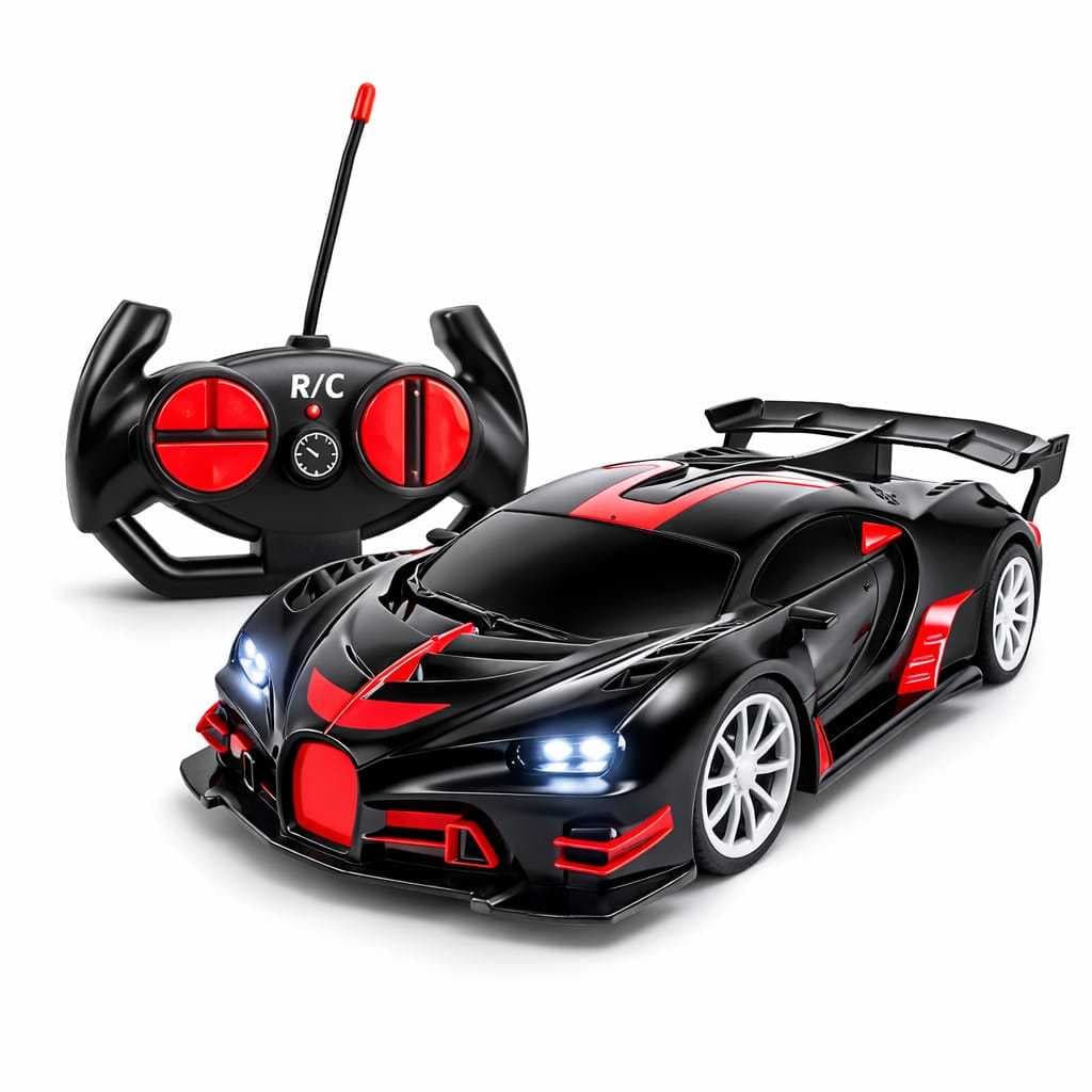 Brinquedo infantil carrinho de controle remoto presente menino batmovel preto