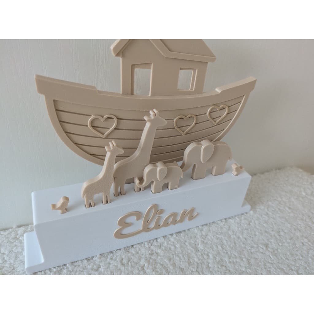 Arca de Noé Decorativa Personalizada com Nome – Decoração Quarto de Bebê