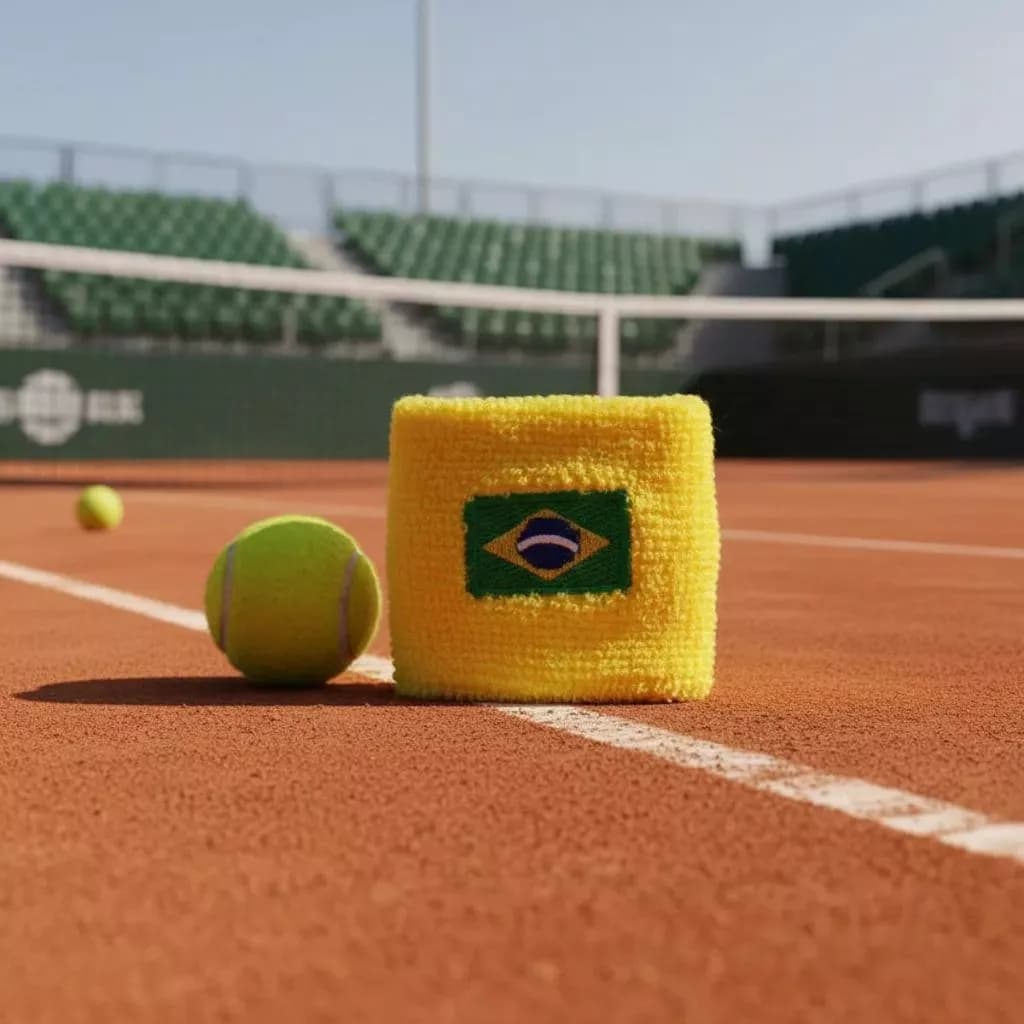 Munhequeiras Brasil Torcedor Copa Futebol Corrida Academia Kit 2