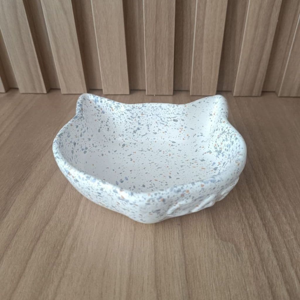 Comedouro Pratinho de Cerâmica para Gatos Tigela Pet para Ração e Água