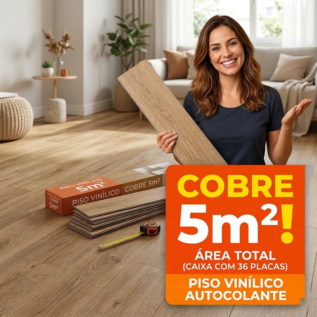 Piso Vinílico Autocolante Adesivo Madeira Premium – Lavável Impermeável Fácil Instalação-36peças,de 91cm x 15cm