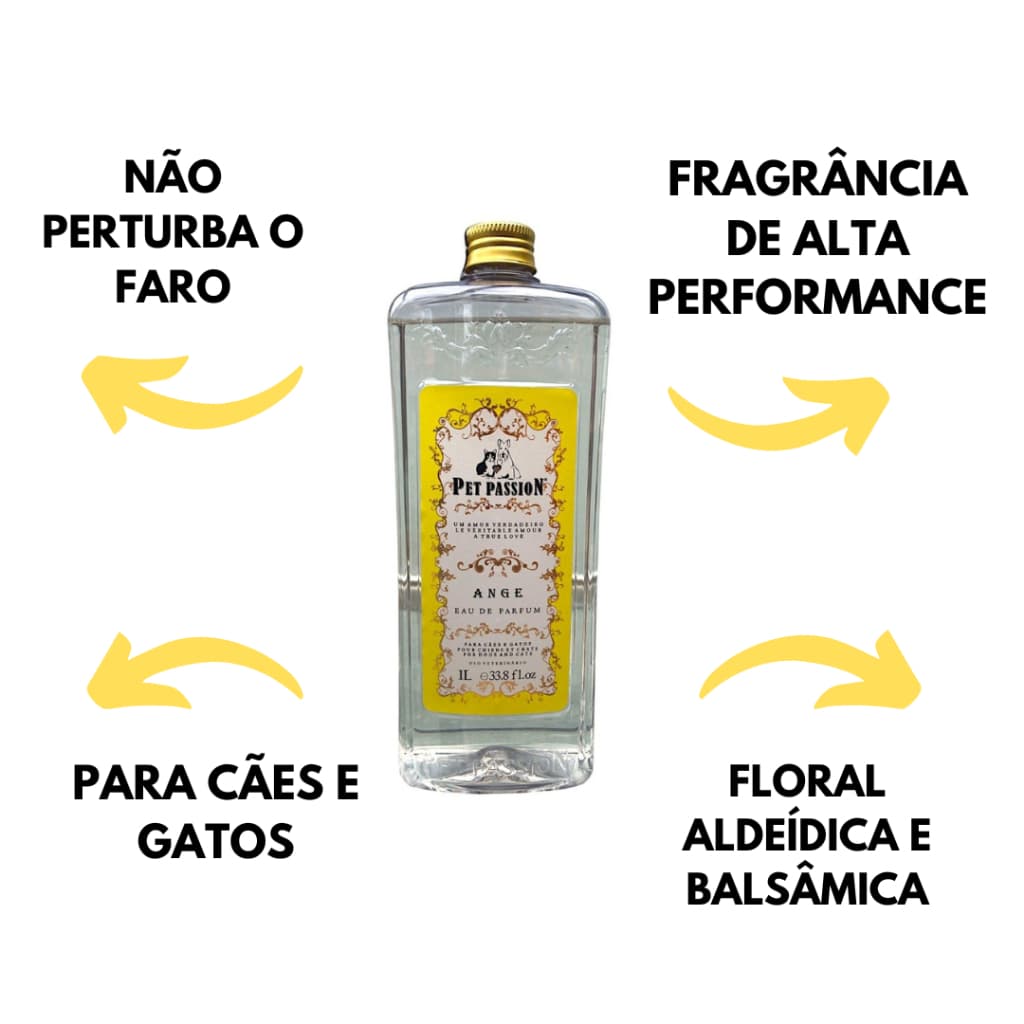 Perfume Ange 1l Pet Passion Para Banho Perfume pet de alta fixação importado Perfume de 1 litro