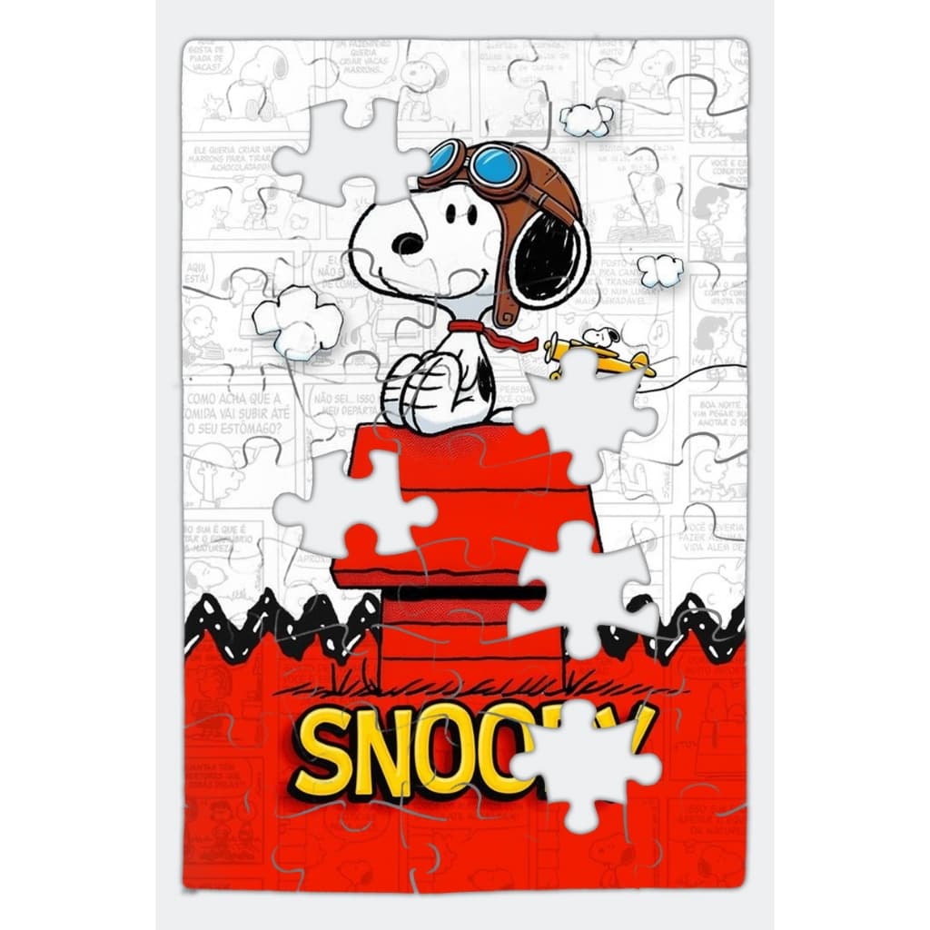 Quebra-Cabeça Snoppy Charlie Brown desenho animado fofo menino e menina 50 peças educativo e divertido