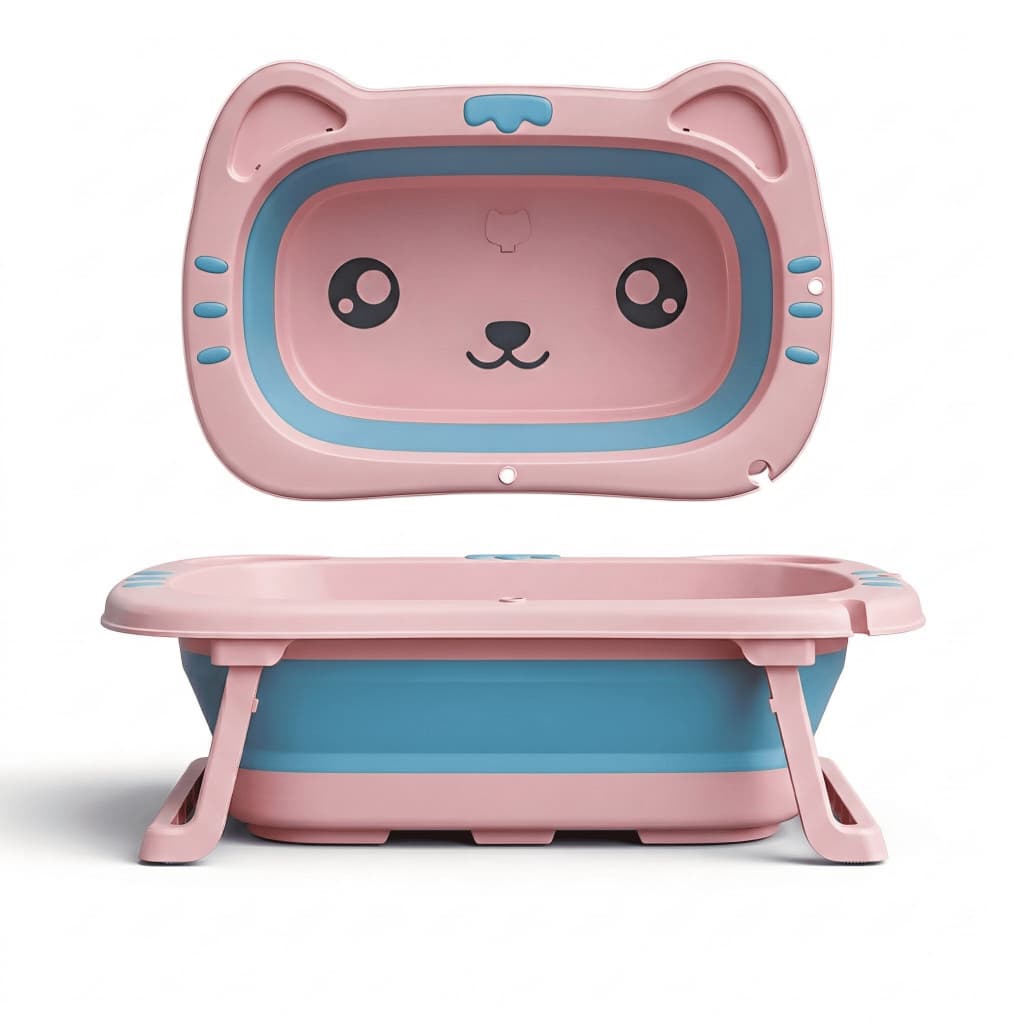 Banheira P/ Cachorro E Gato Dobrável,portátil Gatinho Rosa