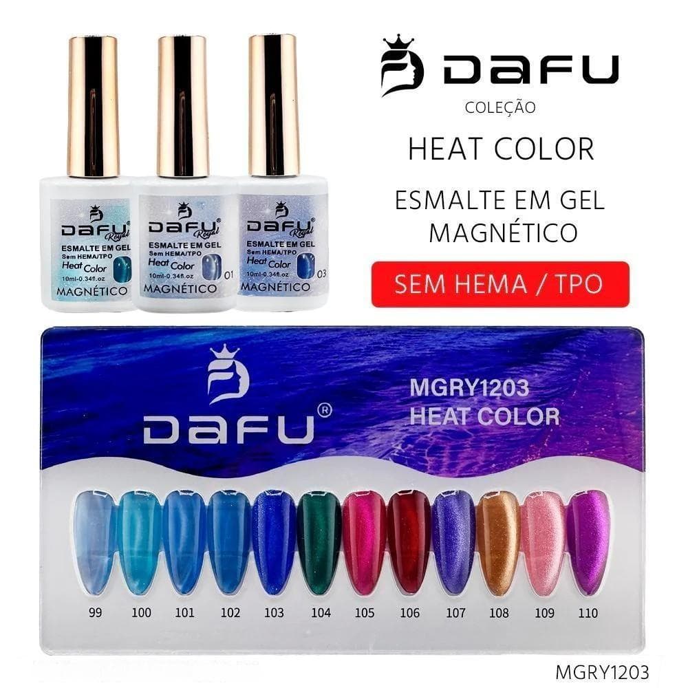 Esmalte em Gel DAFU Heat Color Magnético 12 Cores Nail Art Sem HEMA -MGRY1203