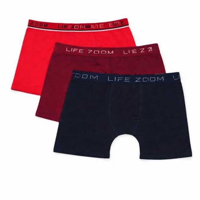 Kit 3 Cuecas Boxer Algodão Plus Size Ciclista Confortável Original Life Zoom Confecções