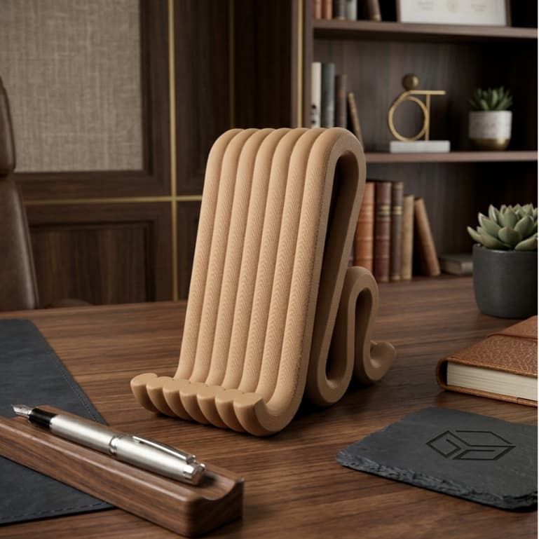 Suporte de Celular Minimalista Moderno para Mesa | Design Elegante e Estável | Compatível com iPhone e Android