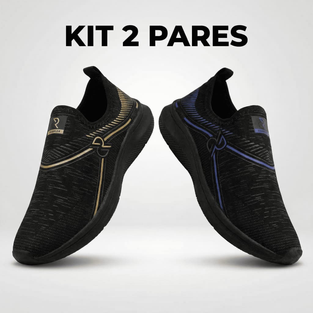 Kit 2 Pares Tênis Adulto Calce Fácil Slip On Leve Confortável Moderno Casual Prático Econômico Versátil Estiloso