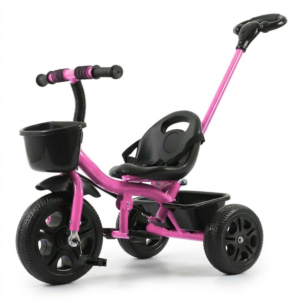 Triciclo Infantil 2 em 1 Rosa 30kg C/ Empurrador 2 a 5 anos Menina Izane Kids