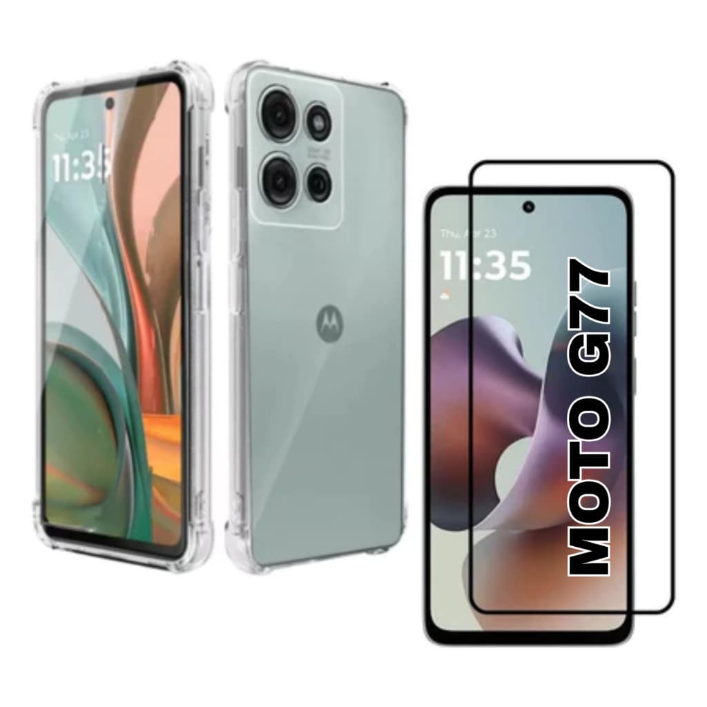 Capa Capinha Anti Impacto + Pelicula 3d Para Motorola G77