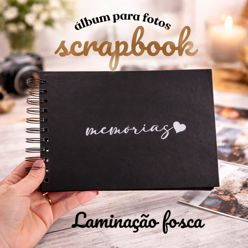 Caderno Colar Fotos Scrapbook Arte Fotografia Papelaria Presente Dia dos Namorados Comemoração